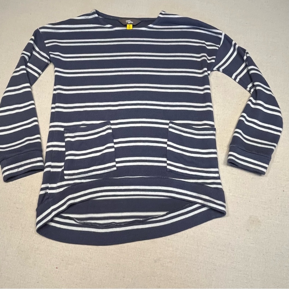 rumi + ryder- Striped Blue & White Long Sleeve Top - Size S